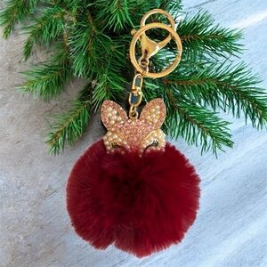 New! Pom Pom Fox  Keychain / bag charm